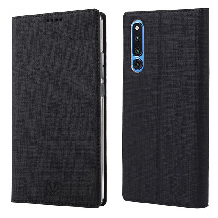 VILI DMX Cross Texture Leather Stand Case with Card Slot for Huawei Honor Magic 2 - Black-1