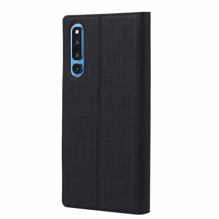 VILI DMX Cross Texture Leather Stand Case with Card Slot for Huawei Honor Magic 2 - Black-3