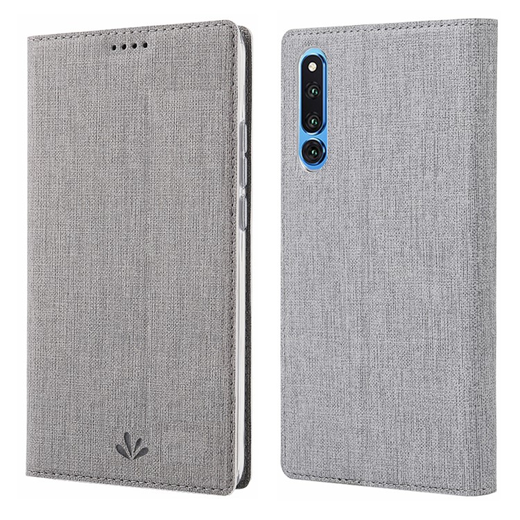 VILI DMX Cross Texture Leather Stand Cover with Card Slot for Huawei Honor Magic 2 - Grey-1