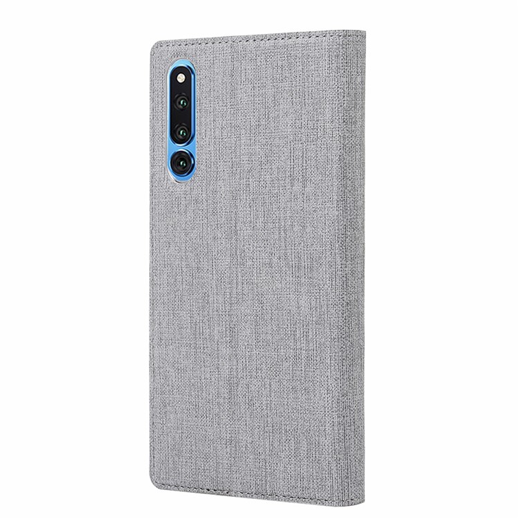 VILI DMX Cross Texture Leather Stand Cover with Card Slot for Huawei Honor Magic 2 - Grey-3