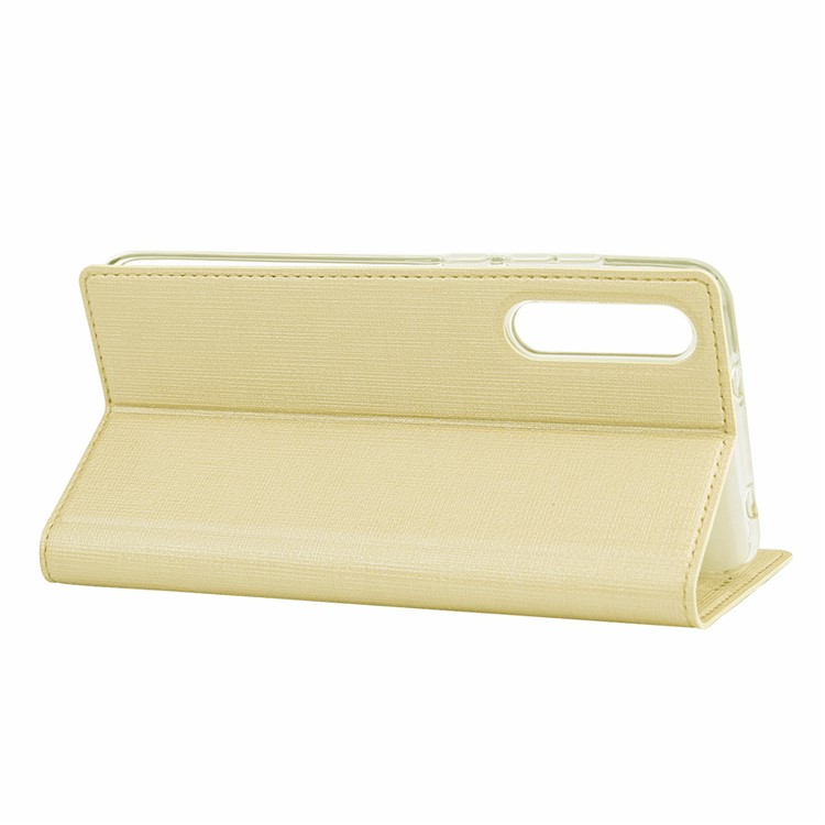 VILI DMX Cross Texture PU Leather Stand Case with Card Slot for Huawei Honor Magic 2 - Gold-4