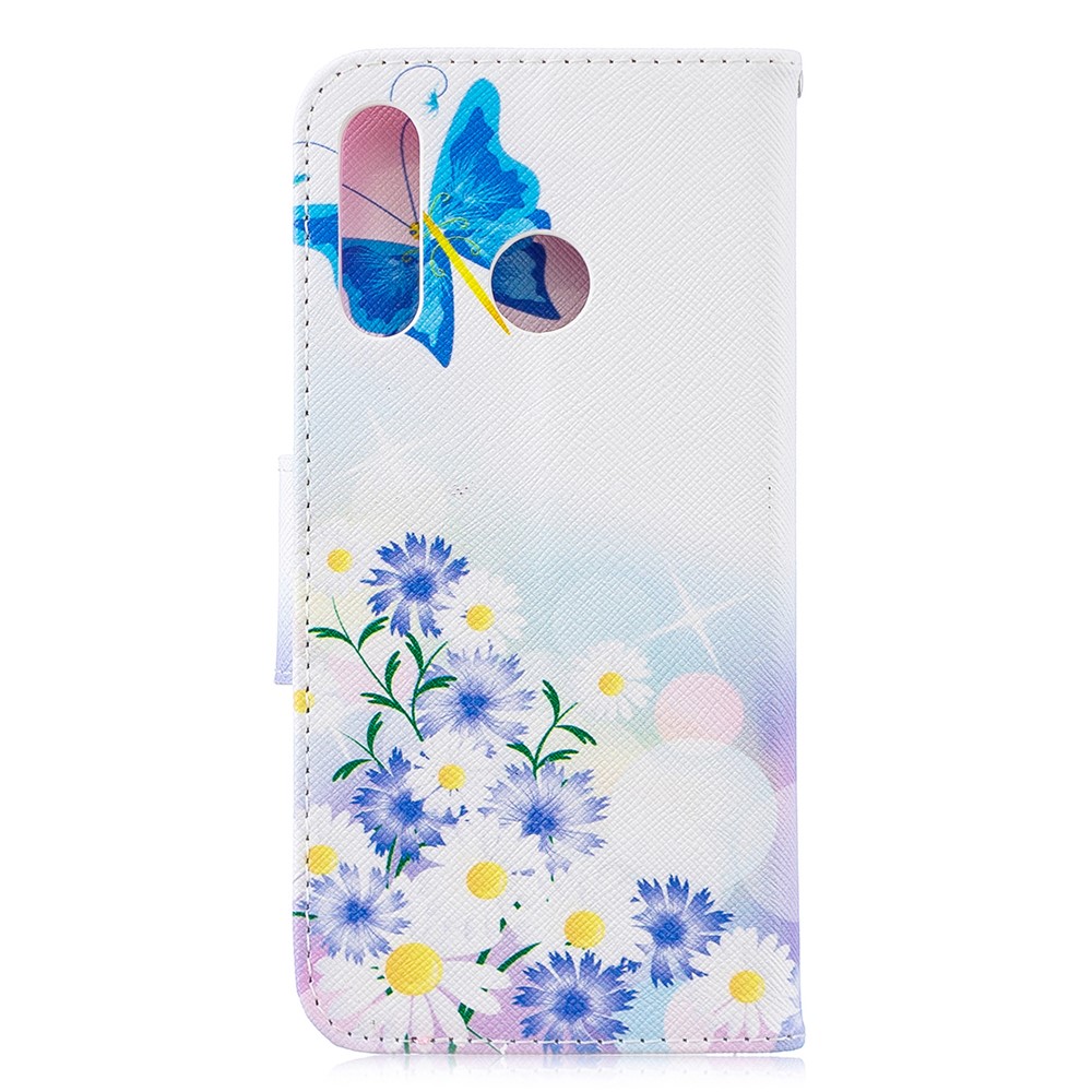 Pattern Printing Wallet Stand Leather Case for Huawei P30 Lite - Butterfly and Daisy-3