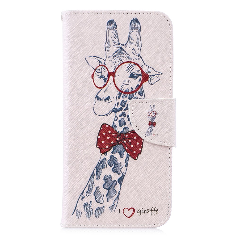 Pattern Printing Wallet Stand Leather Cover for Huawei P30 Lite/nova 4e/P30 Lite New Edition - Giraffe-2