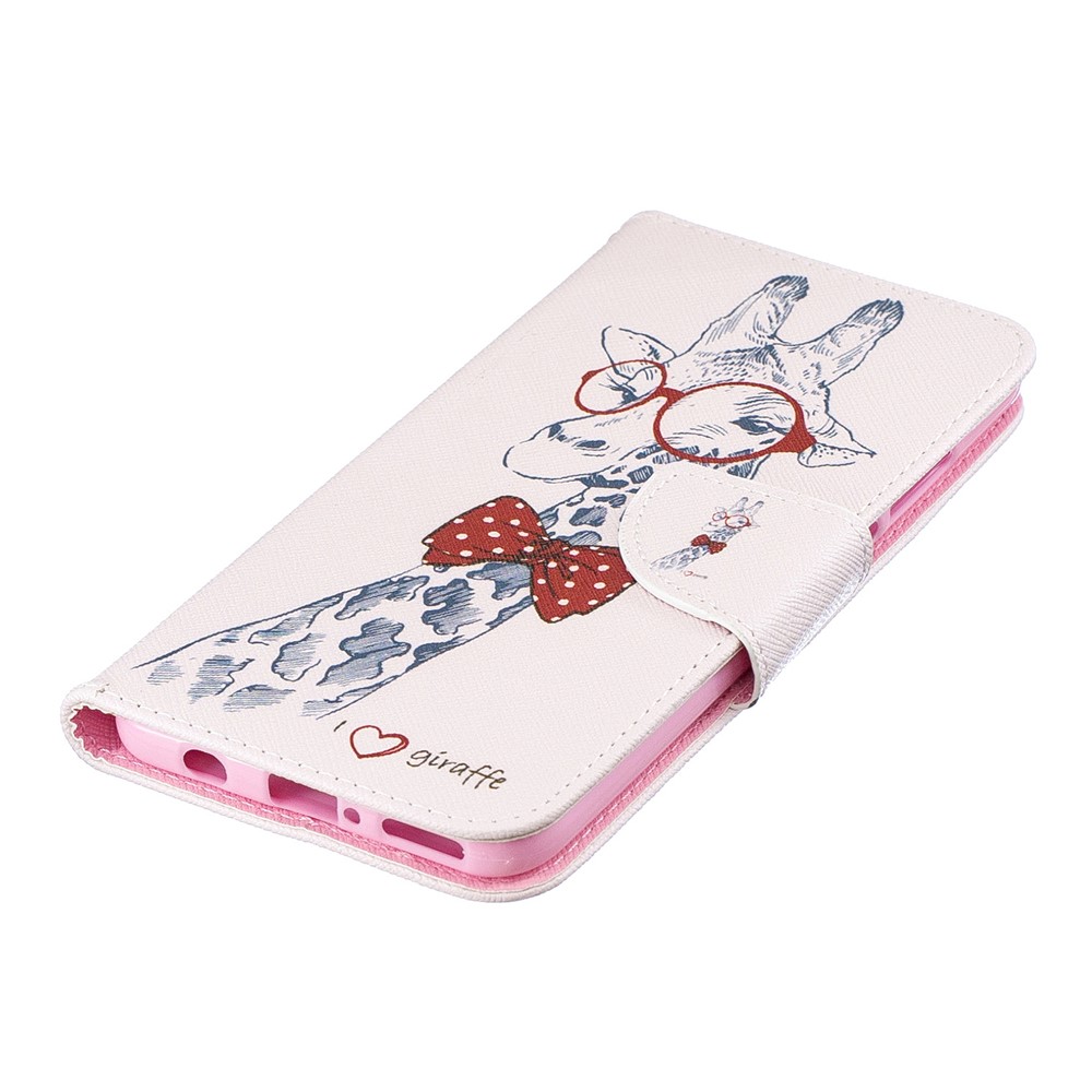 Pattern Printing Wallet Stand Leather Cover for Huawei P30 Lite/nova 4e/P30 Lite New Edition - Giraffe-6
