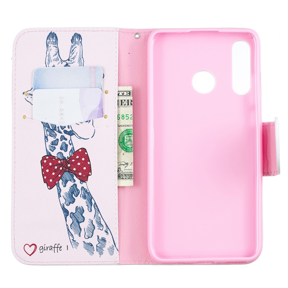 Pattern Printing Wallet Stand Leather Cover for Huawei P30 Lite/nova 4e/P30 Lite New Edition - Giraffe-8