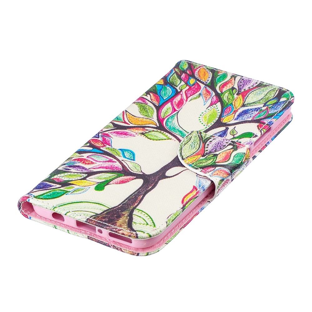 Pattern Printing Wallet Protective Leather Shell for Huawei P30 Lite/nova 4e/P30 Lite New Edition - Colorized Tree-6