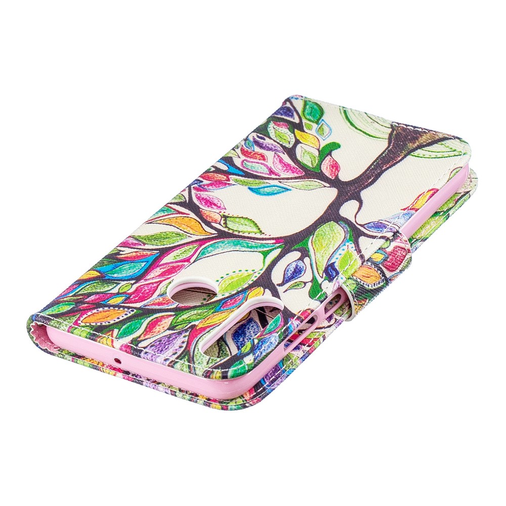 Pattern Printing Wallet Protective Leather Shell for Huawei P30 Lite/nova 4e/P30 Lite New Edition - Colorized Tree-7
