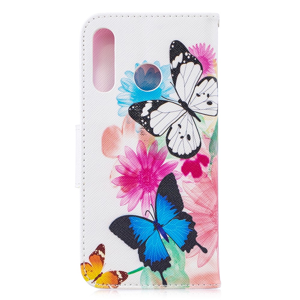 Pattern Printing PU Leather Phone Case for Huawei P30 Lite/nova 4e/P30 Lite New Edition - Pretty Butterfly and Flower-3