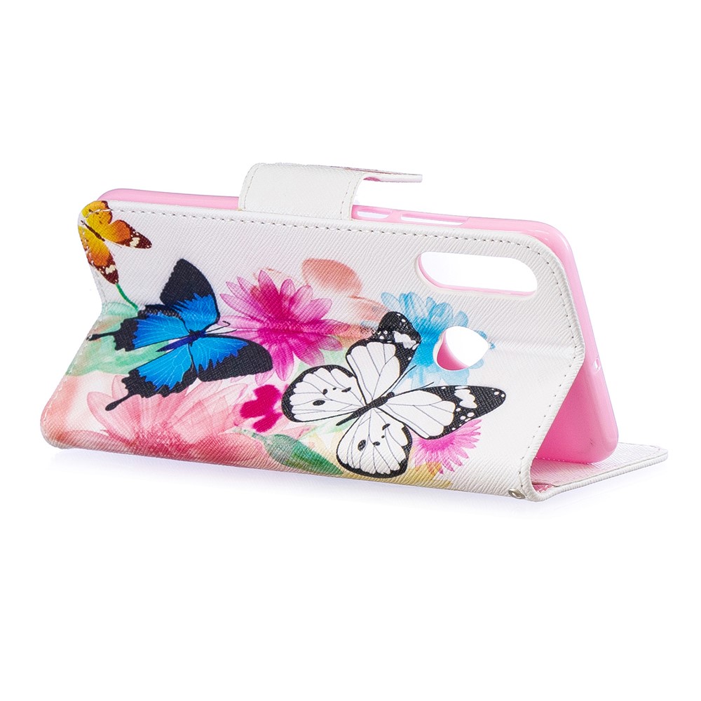 Pattern Printing PU Leather Phone Case for Huawei P30 Lite/nova 4e/P30 Lite New Edition - Pretty Butterfly and Flower-4