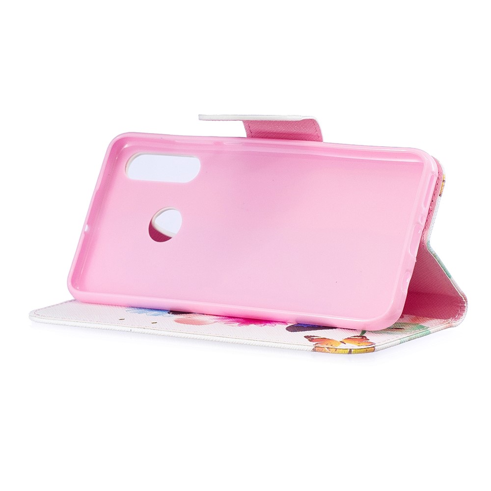 Pattern Printing PU Leather Phone Case for Huawei P30 Lite/nova 4e/P30 Lite New Edition - Pretty Butterfly and Flower-5