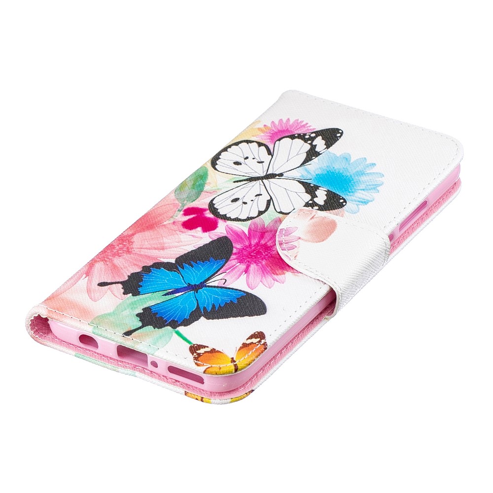 Pattern Printing PU Leather Phone Case for Huawei P30 Lite/nova 4e/P30 Lite New Edition - Pretty Butterfly and Flower-6