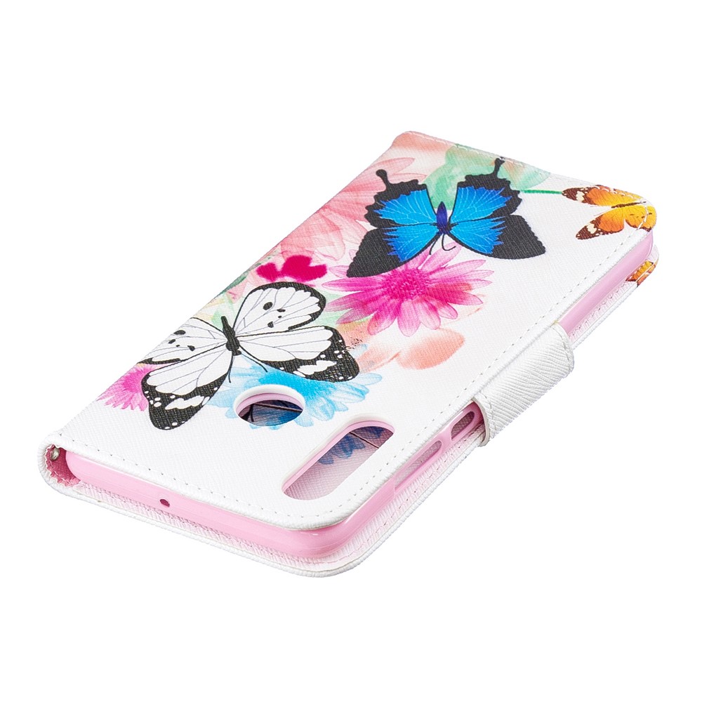 Pattern Printing PU Leather Phone Case for Huawei P30 Lite/nova 4e/P30 Lite New Edition - Pretty Butterfly and Flower-7