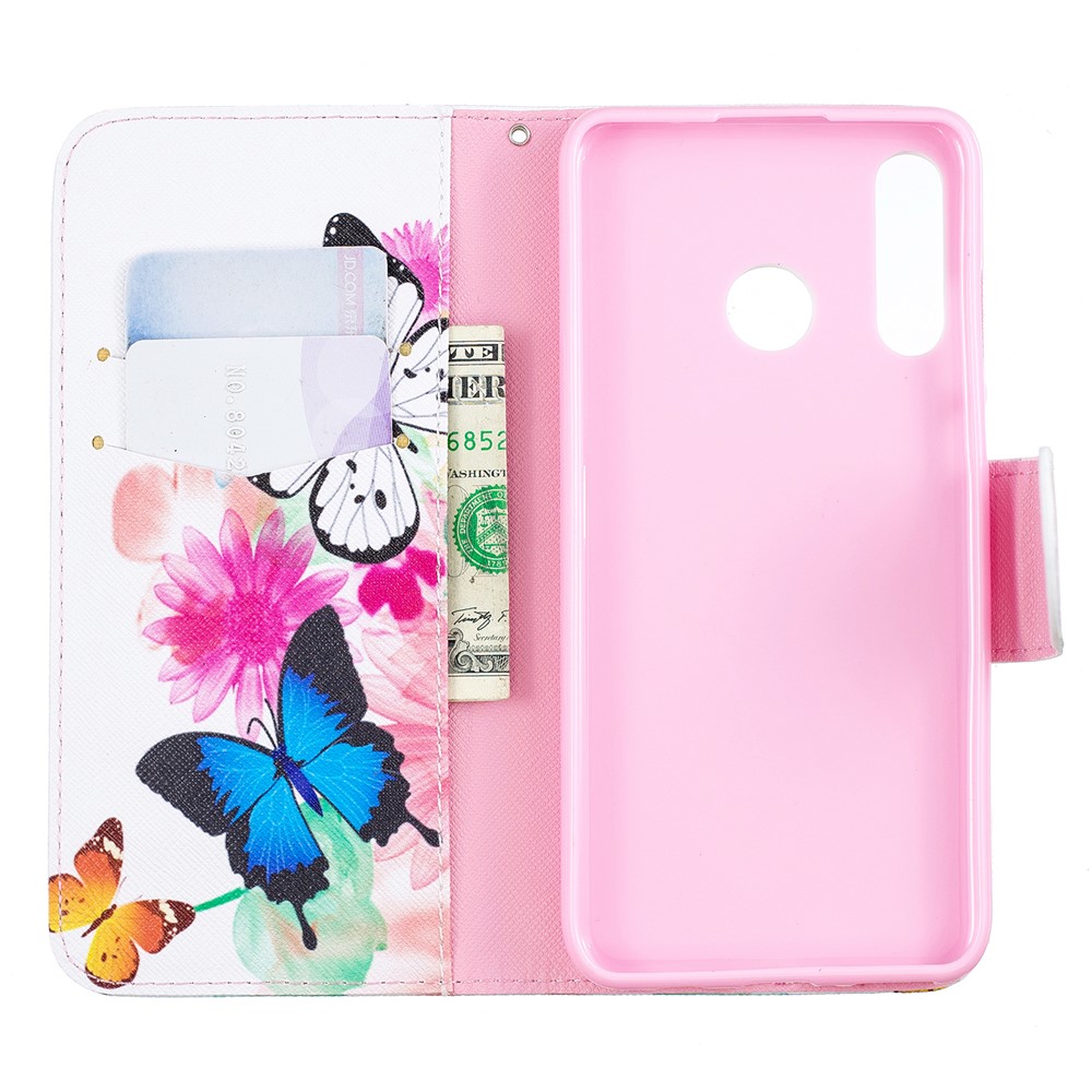 Pattern Printing PU Leather Phone Case for Huawei P30 Lite/nova 4e/P30 Lite New Edition - Pretty Butterfly and Flower-8