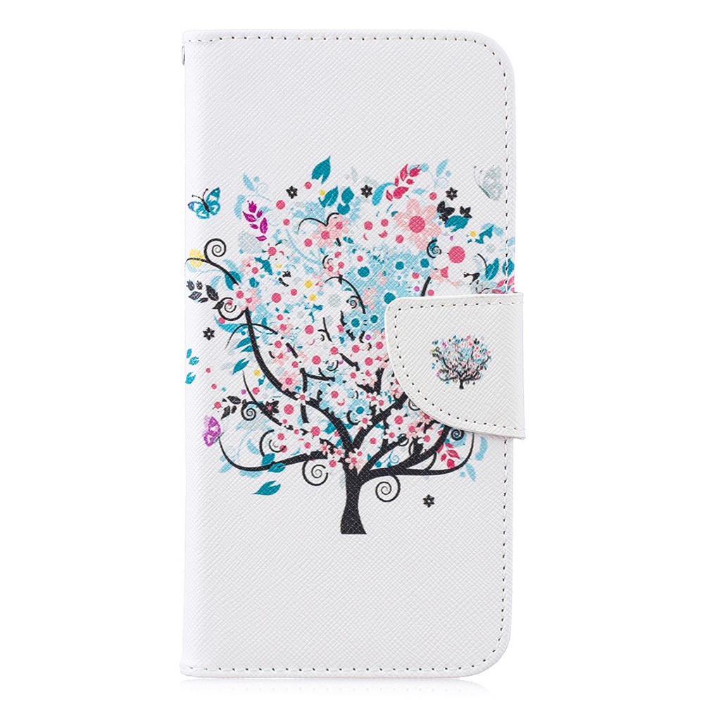 Pattern Printing Wallet Leather Phone Cover for Huawei P30 Lite/nova 4e/P30 Lite New Edition - Flowered Tree-2