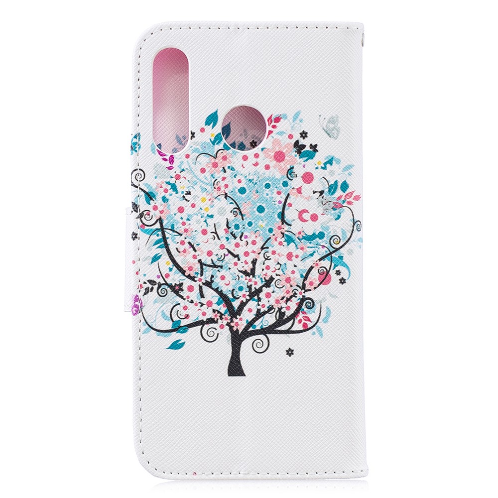 Pattern Printing Wallet Leather Phone Cover for Huawei P30 Lite/nova 4e/P30 Lite New Edition - Flowered Tree-3