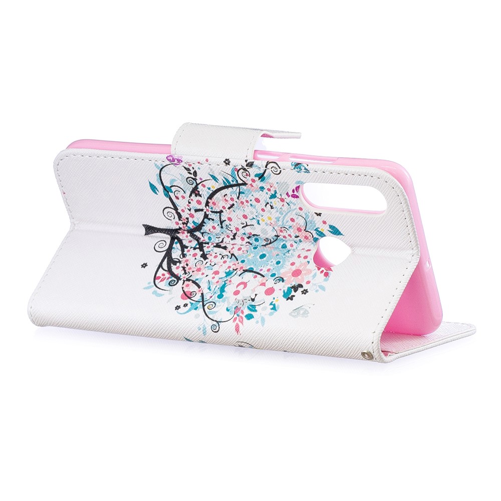 Pattern Printing Wallet Leather Phone Cover for Huawei P30 Lite/nova 4e/P30 Lite New Edition - Flowered Tree-4
