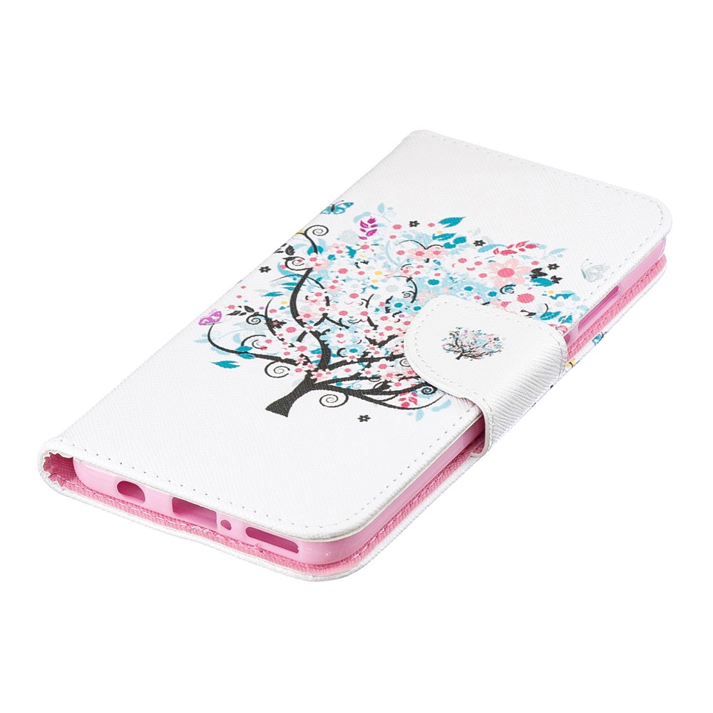 Pattern Printing Wallet Leather Phone Cover for Huawei P30 Lite/nova 4e/P30 Lite New Edition - Flowered Tree-6