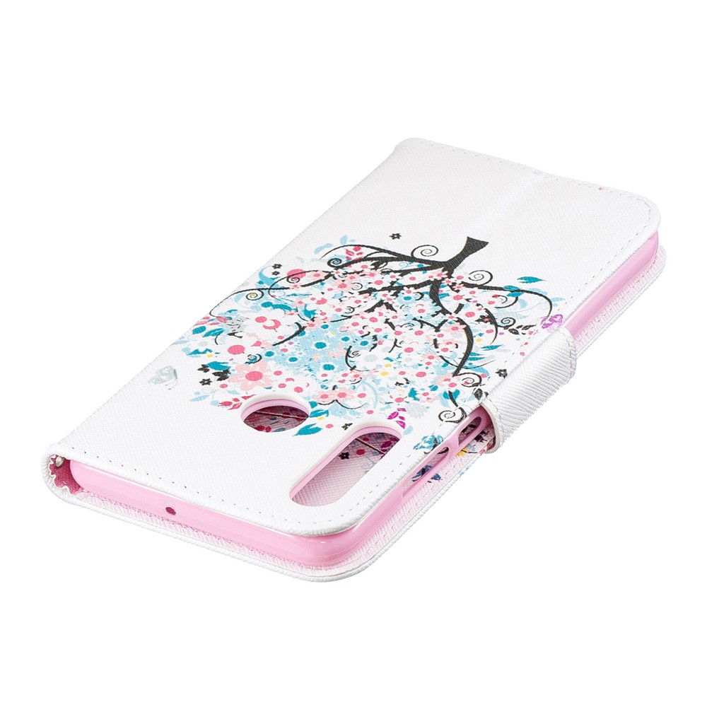 Pattern Printing Wallet Leather Phone Cover for Huawei P30 Lite/nova 4e/P30 Lite New Edition - Flowered Tree-7