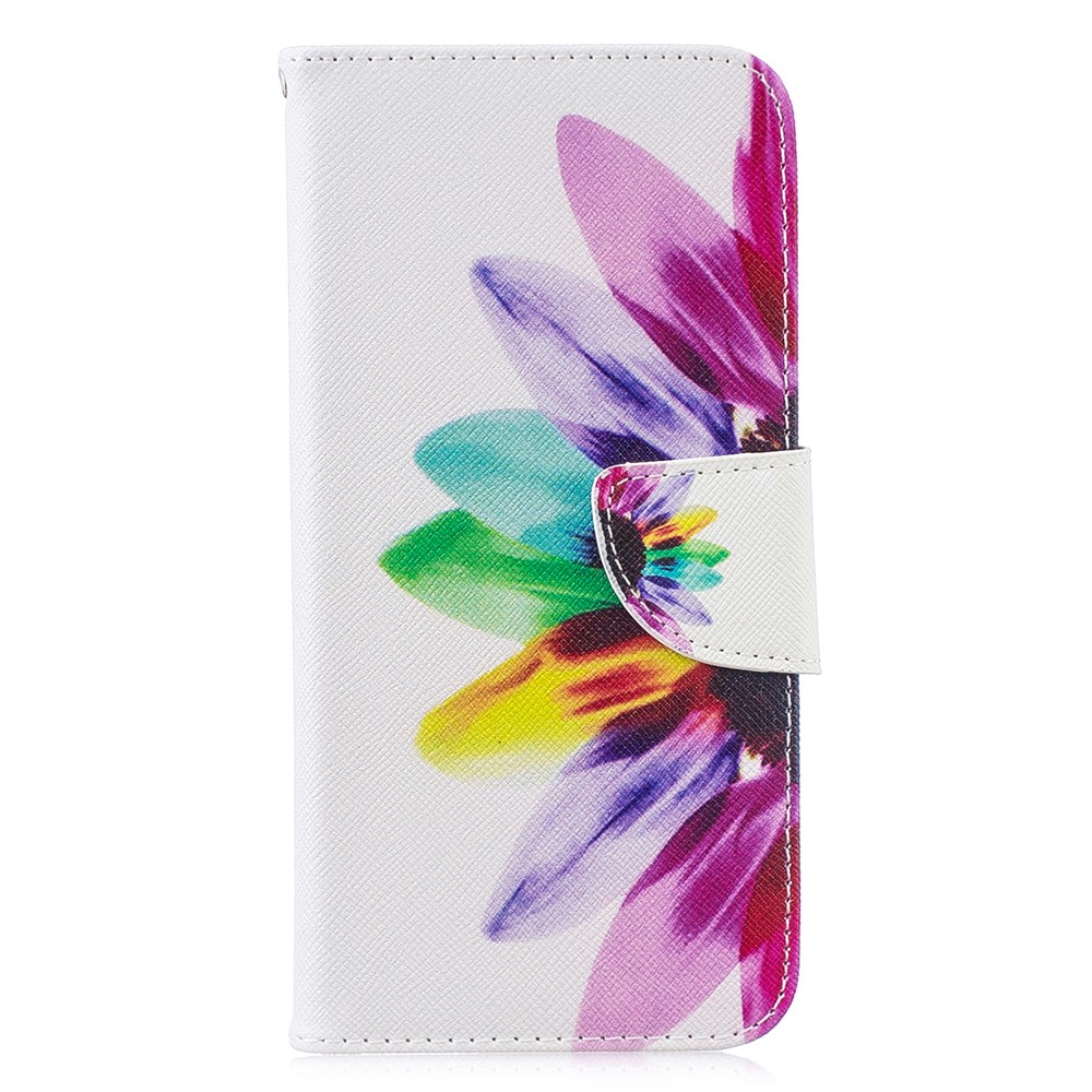 Embalagem Móvel Do Couro Modelado Do Suporte Da Carteira Para O Huawei P30 Lite - Pétalas Coloridas-2