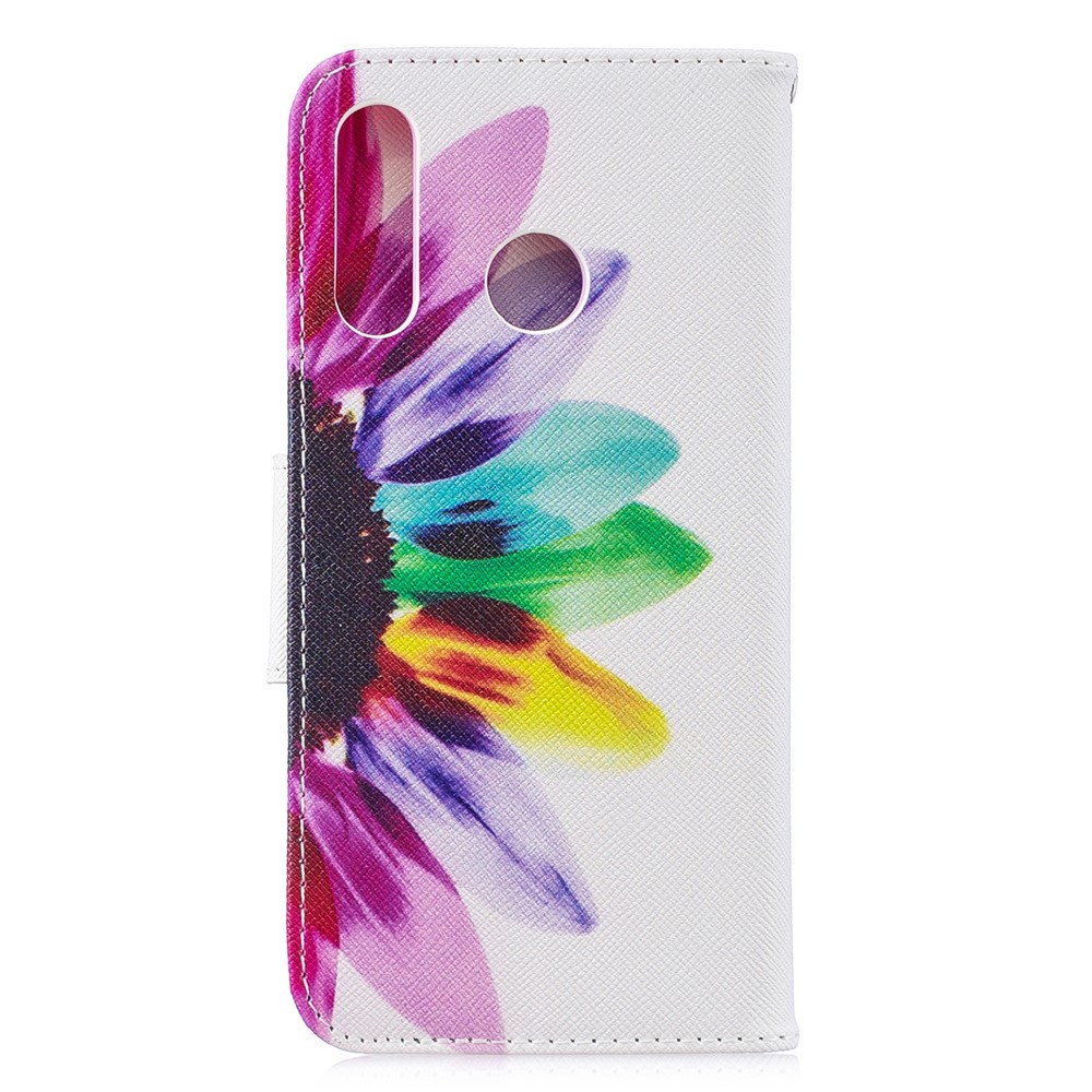 Embalagem Móvel Do Couro Modelado Do Suporte Da Carteira Para O Huawei P30 Lite - Pétalas Coloridas-3