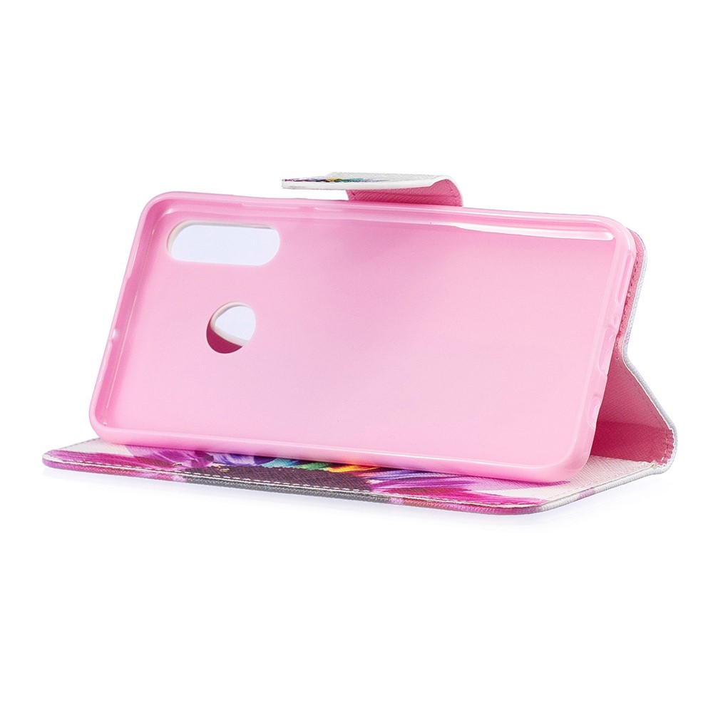 Embalagem Móvel Do Couro Modelado Do Suporte Da Carteira Para O Huawei P30 Lite - Pétalas Coloridas-5
