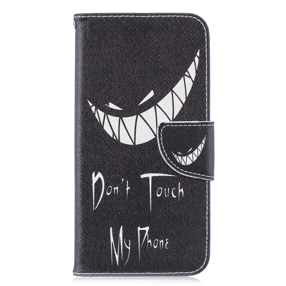 Patterned PU Leather Shell Case with Wallet Stand for Huawei P30 Lite/nova 4e/P30 Lite New Edition - Don't Touch My Phone-2