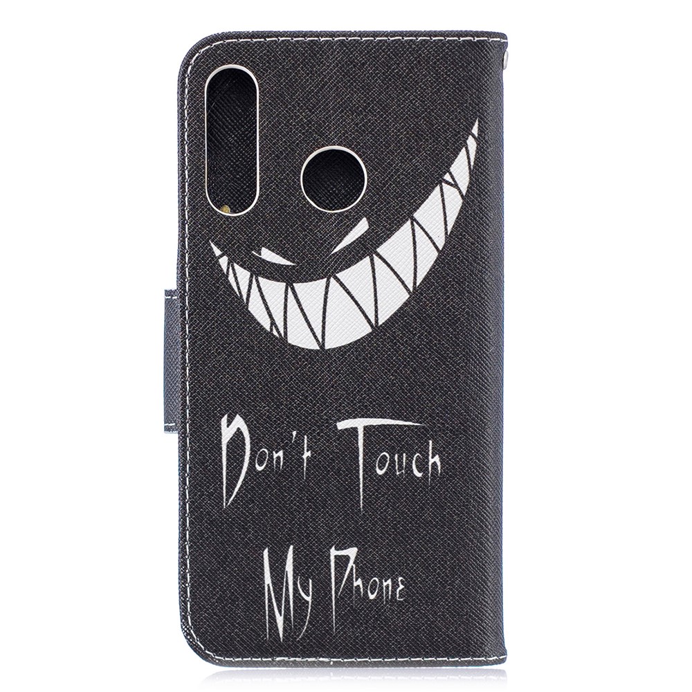 Patterned PU Leather Shell Case with Wallet Stand for Huawei P30 Lite/nova 4e/P30 Lite New Edition - Don't Touch My Phone-3