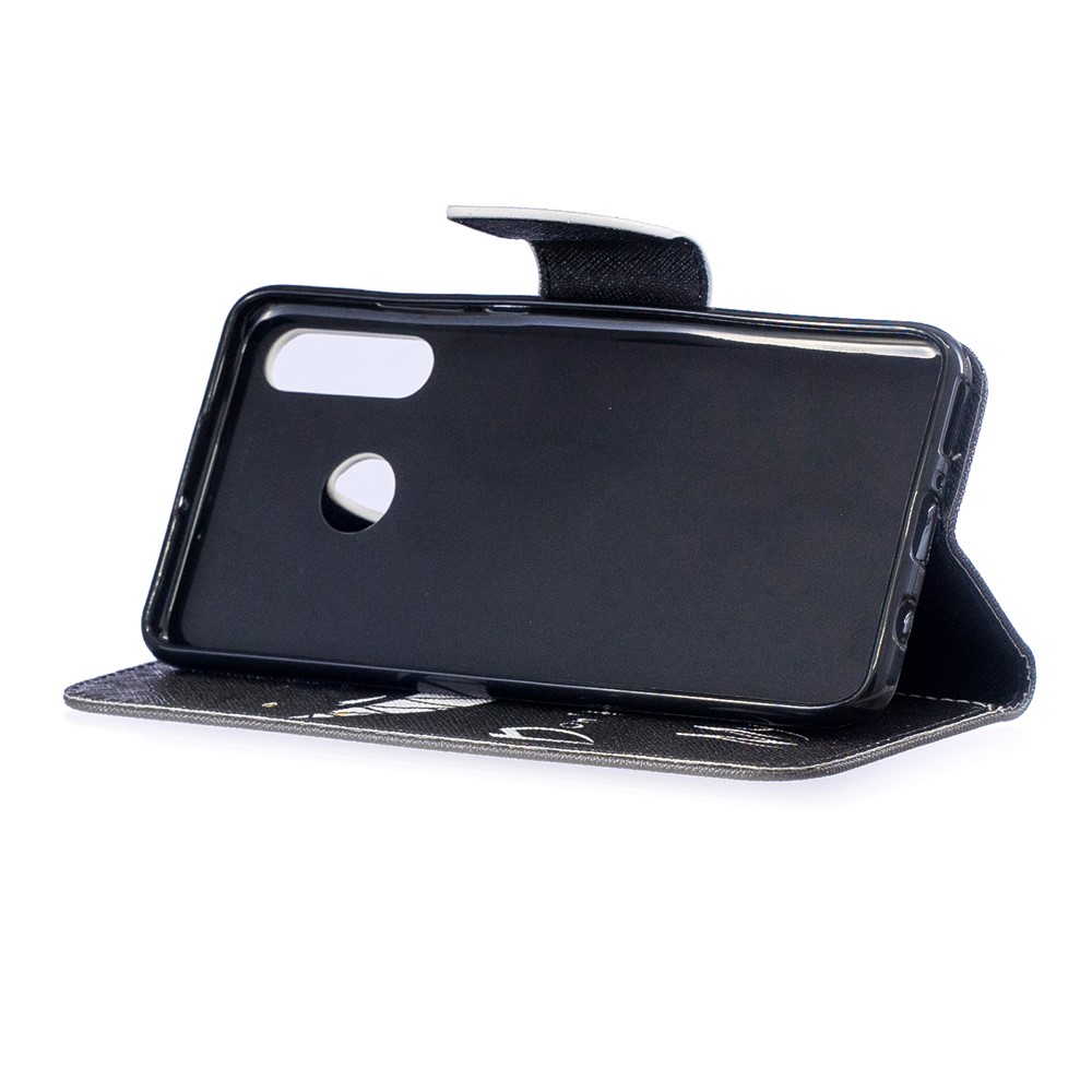 Patterned PU Leather Shell Case with Wallet Stand for Huawei P30 Lite/nova 4e/P30 Lite New Edition - Don't Touch My Phone-5
