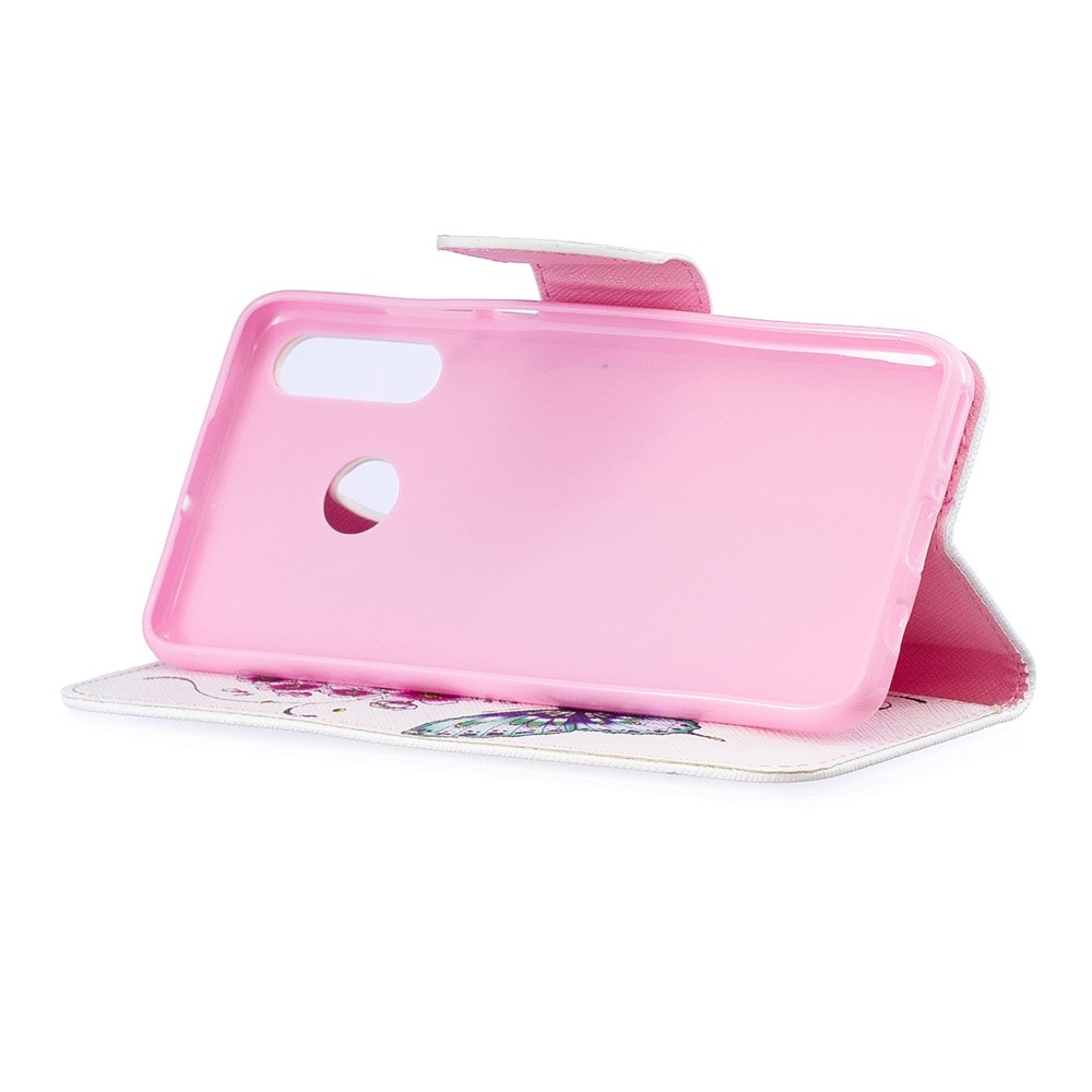 For Huawei P30 Lite Pattern Printing Leather Stand Flip Casing - Butterfly and Flower-5
