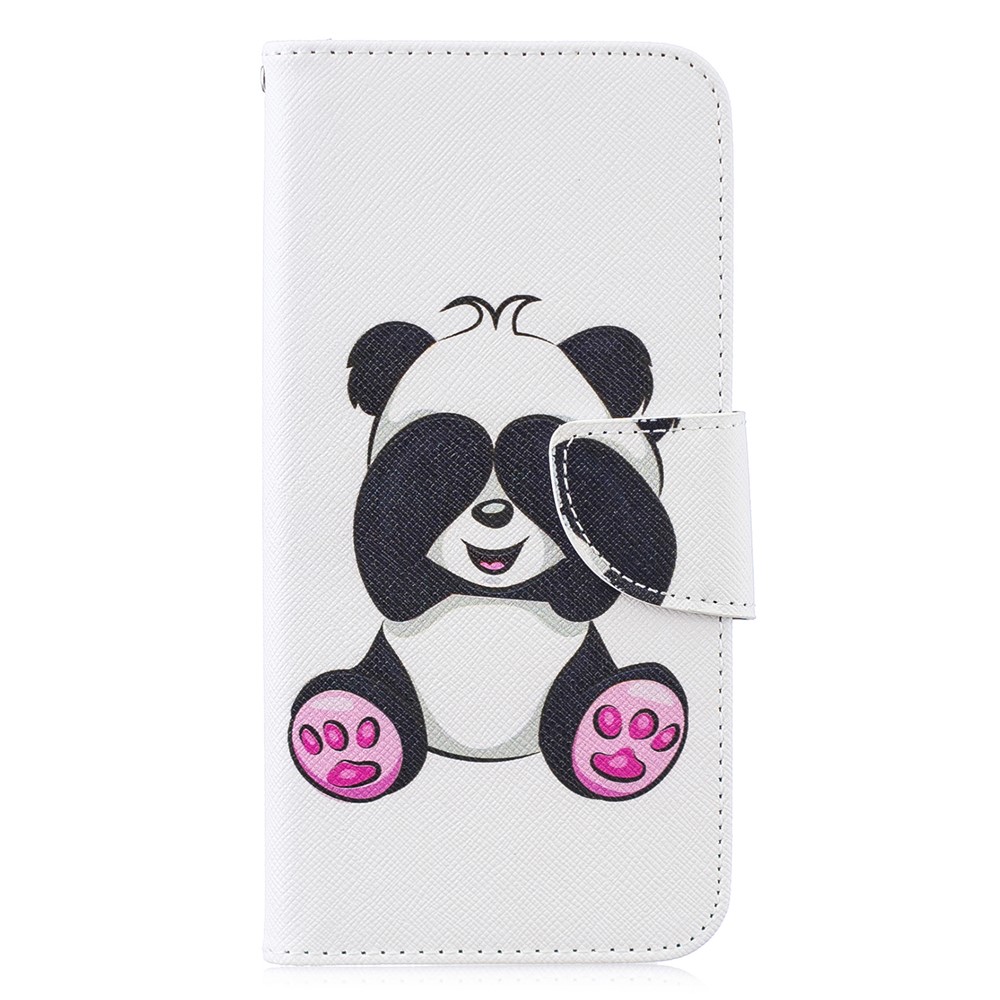 For Huawei P30 Lite Pattern Printing Leather Wallet Phone Shell - Cute Panda-2