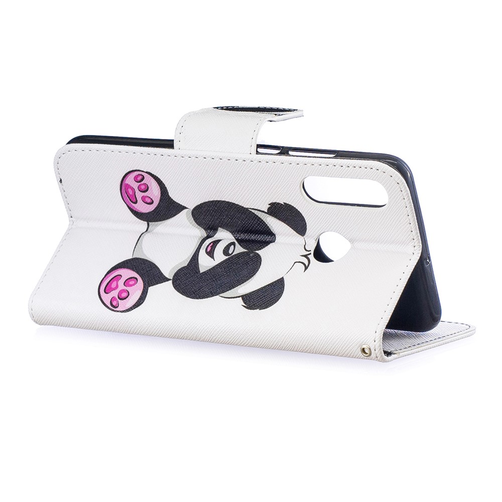 For Huawei P30 Lite Pattern Printing Leather Wallet Phone Shell - Cute Panda-4