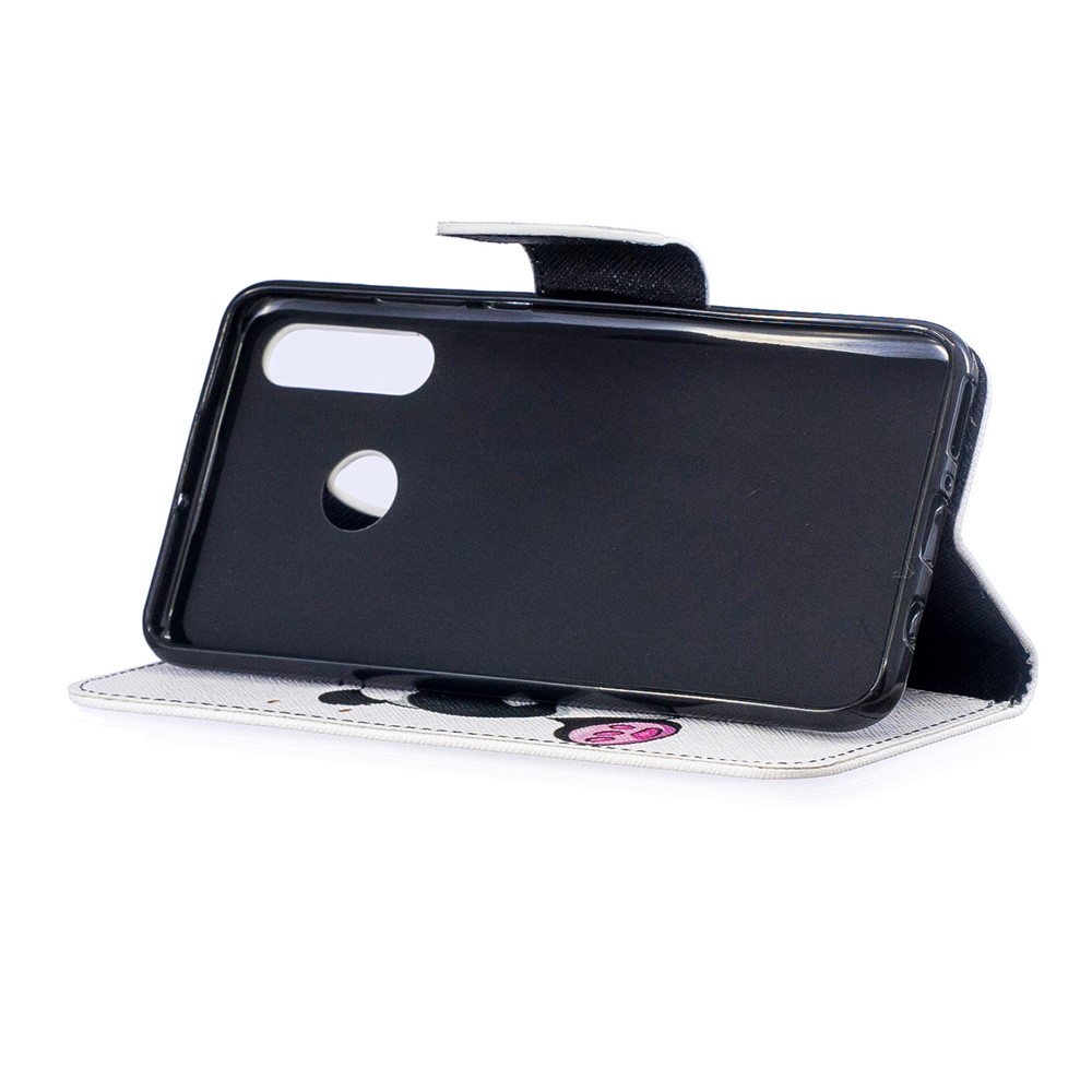 For Huawei P30 Lite Pattern Printing Leather Wallet Phone Shell - Cute Panda-5