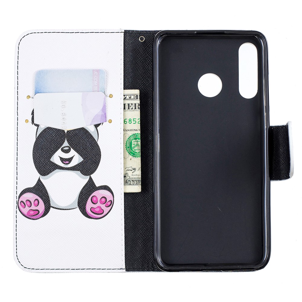 For Huawei P30 Lite Pattern Printing Leather Wallet Phone Shell - Cute Panda-8