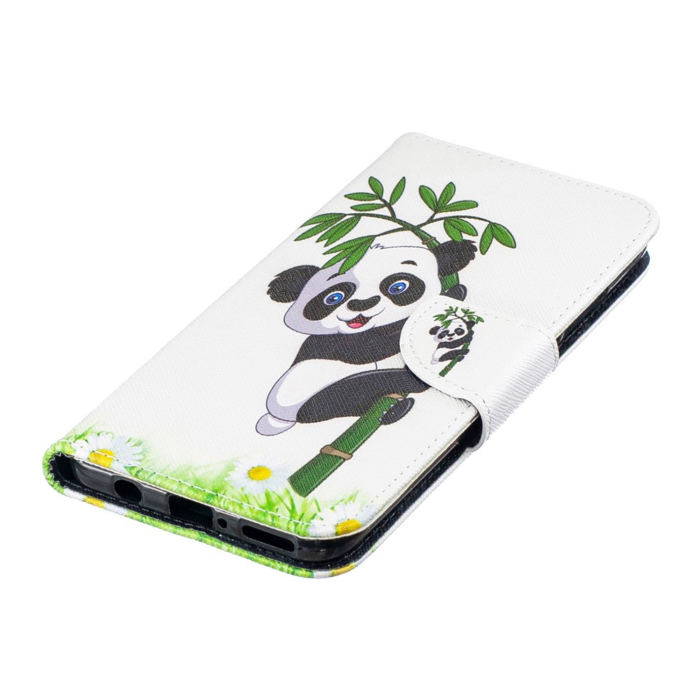 For Huawei P30 Lite Pattern Printing Leather Stand Phone Cover - Panda-6