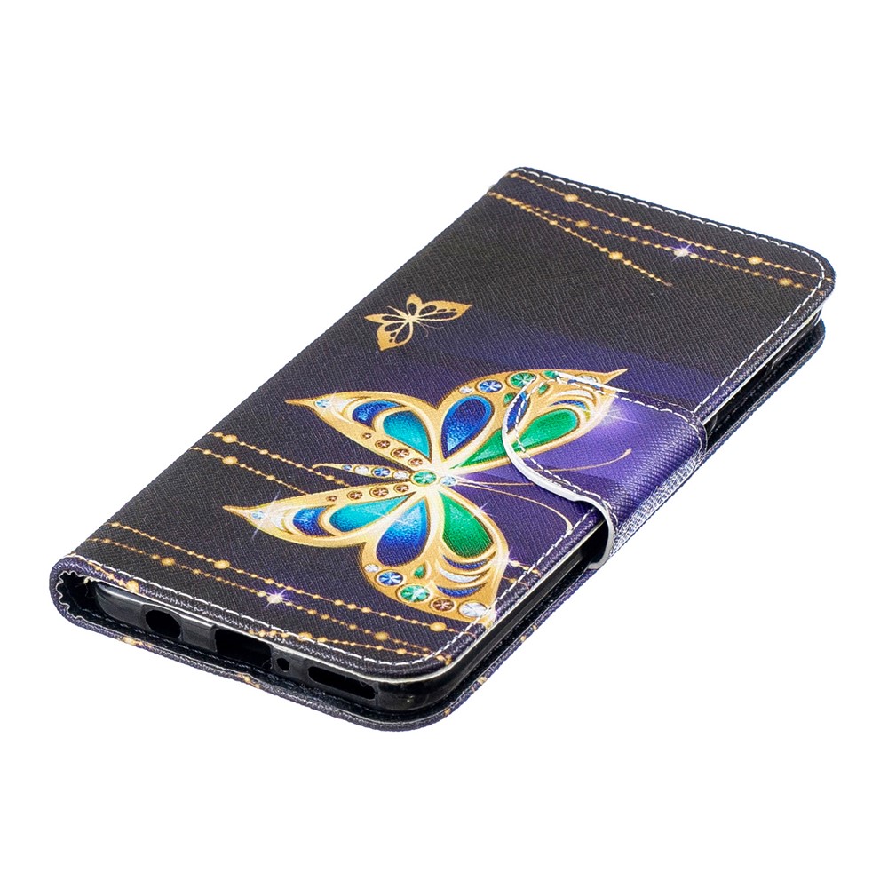 Per Huawei P30 Lite Stamping Stand Pelle Mobile Custodia - Farfalla Colorata-6