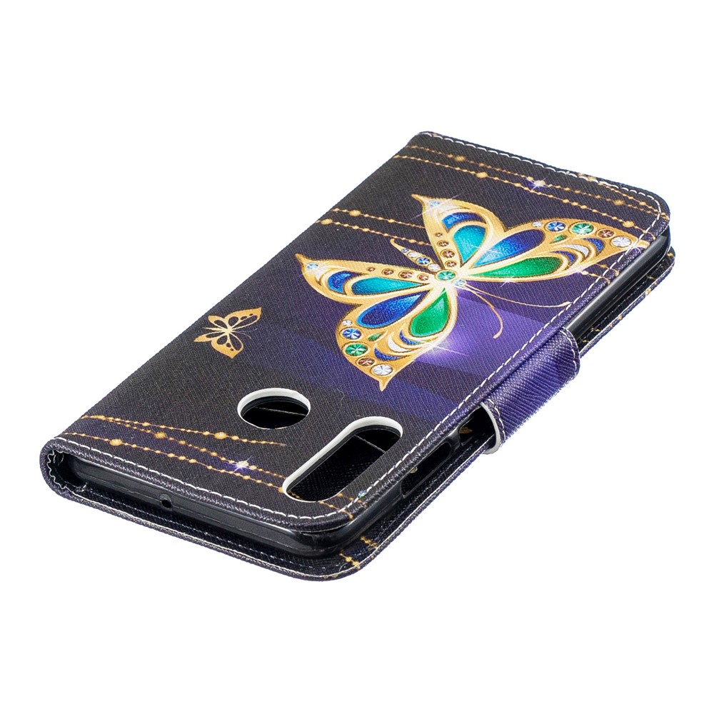 Para Huawei P30 Lite Padrão De Impressão Estande De Couro Caso Móvel - Borboleta Colorida-7