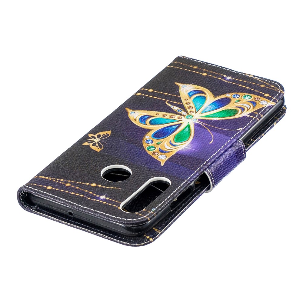 Per Huawei P30 Lite Stamping Stand Pelle Mobile Custodia - Farfalla Colorata-7