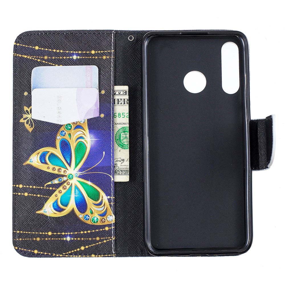 Para Huawei P30 Lite Padrão De Impressão Estande De Couro Caso Móvel - Borboleta Colorida-8