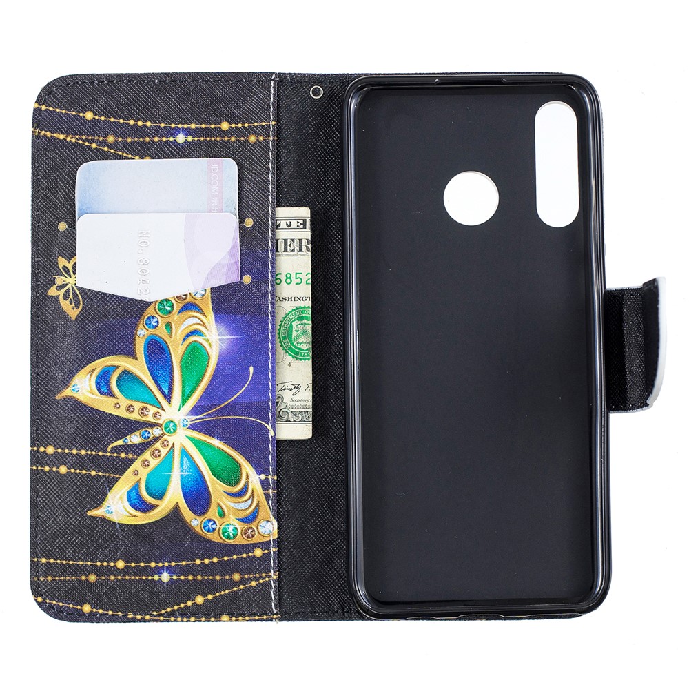 Per Huawei P30 Lite Stamping Stand Pelle Mobile Custodia - Farfalla Colorata-8