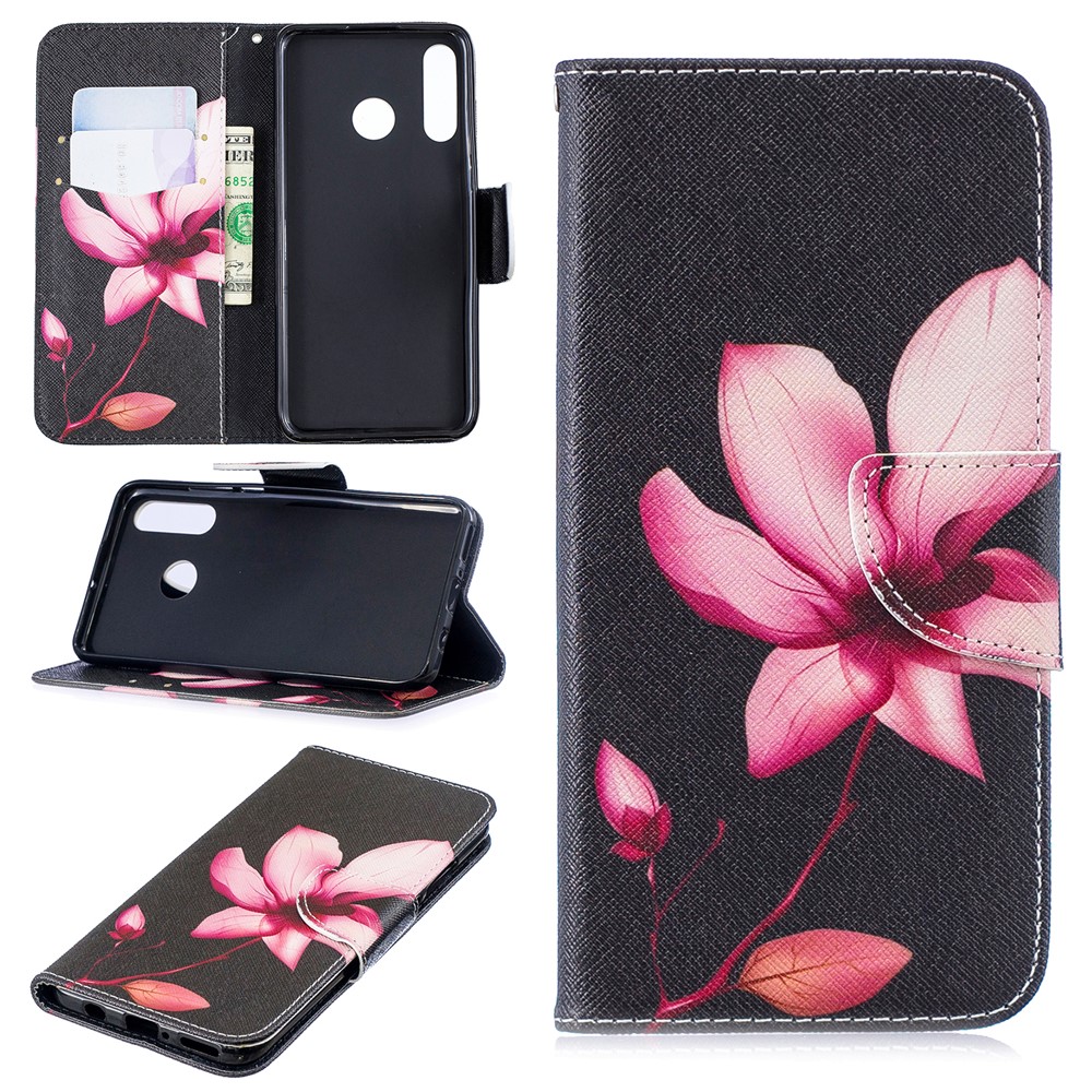Para Huawei P30 Lite Padrão De Impressão De Couro Carteira Capa Case - Padrão Floral-1