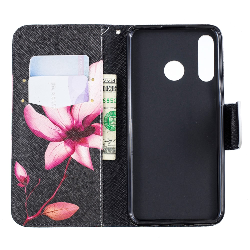 Para Huawei P30 Lite Padrão De Impressão De Couro Carteira Capa Case - Padrão Floral-8