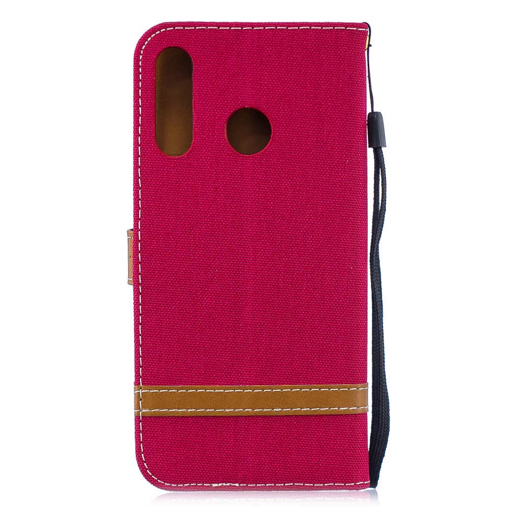 Calça Jeans De Cor Sortida Shell De Couro Para Huawei P30 Lite / Nova 4E / P30 Lite Nova Edição - Vermelho