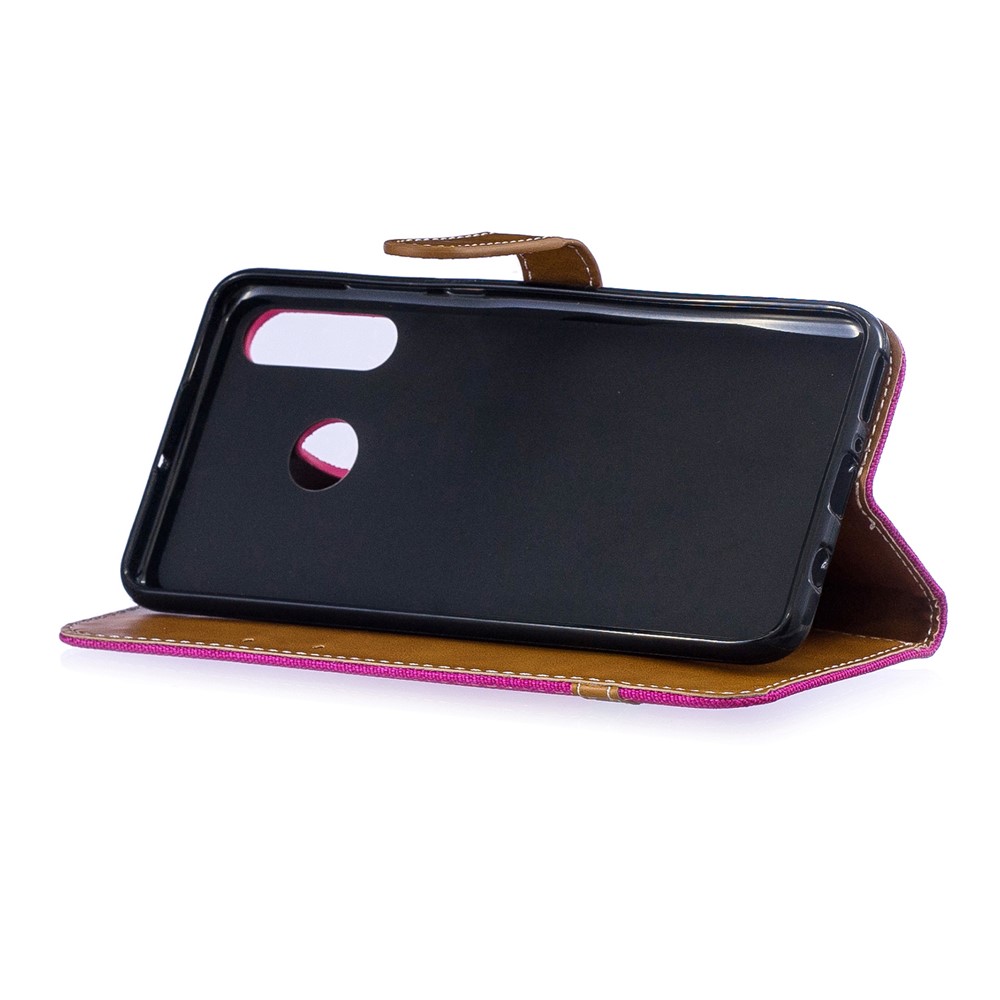 Case de Protección de Cuero de Tela de Jeans de Color Variado Para Huawei P30 Lite/nova 4e/P30 Lite Nueva Edición - Rosa