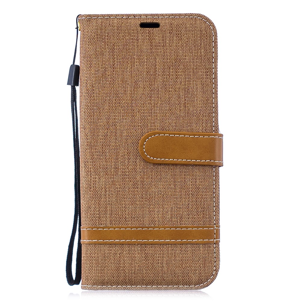 Assorted Color Jeans Cloth Leather Phone Cover for Huawei P30 Lite/nova 4e/P30 Lite New Edition - Khaki-2