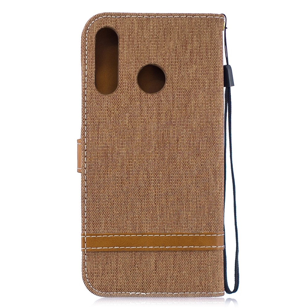 Assorted Color Jeans Cloth Leather Phone Cover for Huawei P30 Lite/nova 4e/P30 Lite New Edition - Khaki-3