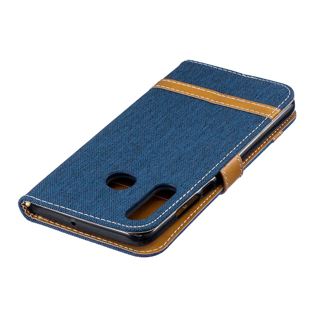 Case de Cuero de Tela de Color de Color Variado Para Huawei P30 Lite/nova 4e/P30 Lite Nueva Edición - Azul Oscuro-7