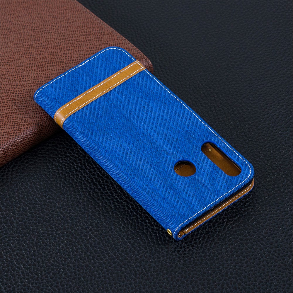 Assorted Color Jeans Cloth Leather Mobile Shell for Huawei P30 Lite/nova 4e/P30 Lite New Edition - Baby Blue-10