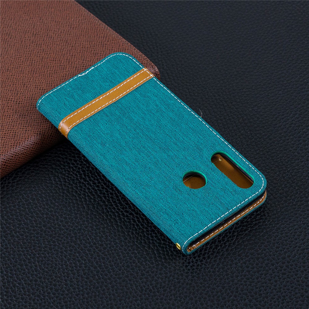 Assorted Color Jeans Cloth PU Leather Protector Cover for Huawei P30 Lite/nova 4e/P30 Lite New Edition - Green-10