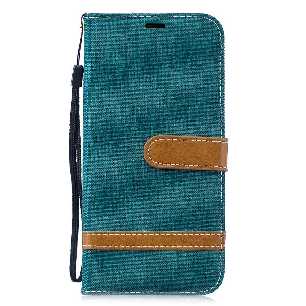 Color de Couleur Assortie en Tissu PU en Cuir Protecteur de Protecteur Pour Huawei P30 Lite / Nova 4e / P30 Lite Nouvelle Édition - Vert-2