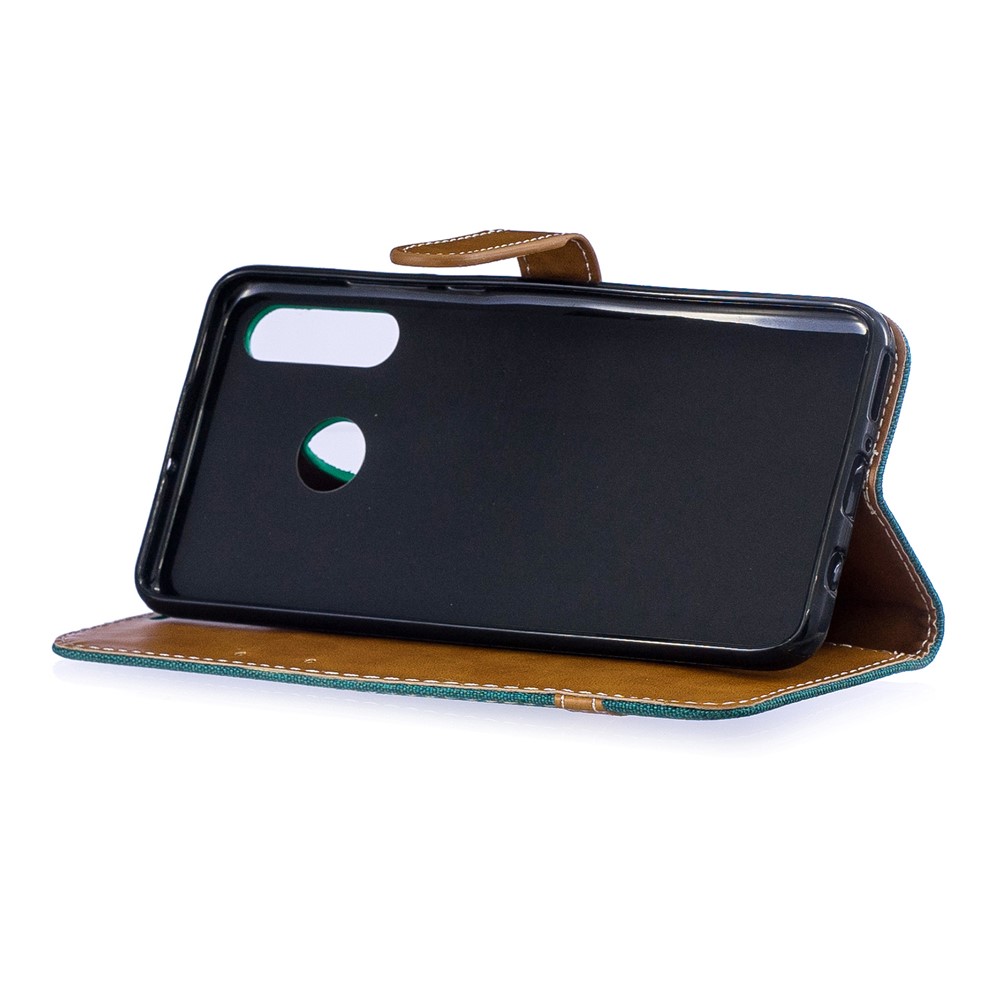 Assorted Color Jeans Cloth PU Leather Protector Cover for Huawei P30 Lite/nova 4e/P30 Lite New Edition - Green-5